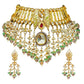 Gold & Green Kundan Pearl Choker Set with Earrings | Party & Wedding Jewelry